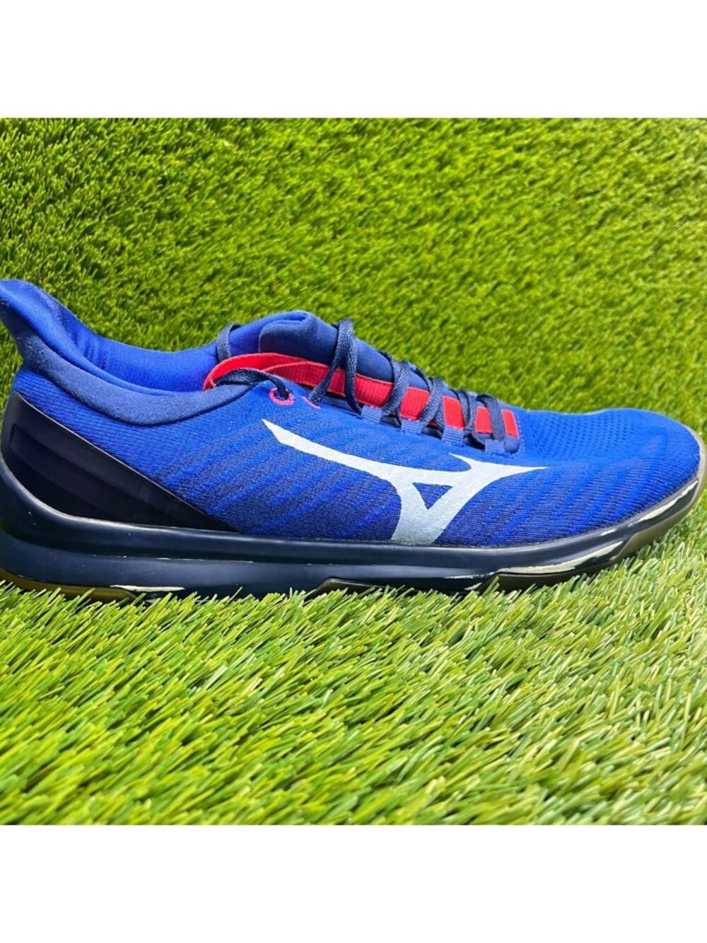 Mizuno TC-01 Mens Size 11.5 Blue White‎ Black Athletic Training Shoes Sneakers